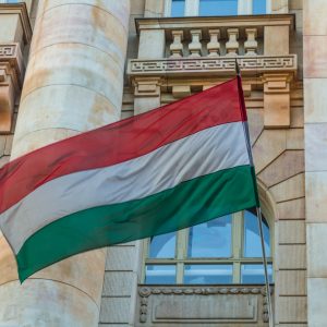 Budapest Hungary, Hungarian flag closeup